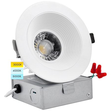 Luxrite 4 Inch LED Recessed Downlight 3 CCT 3000K-5000K CRI90 15W 1200LM Dimmable LR23265-1PK